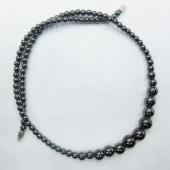 Black Necklace Hematite Round Beads  Strands 18inch